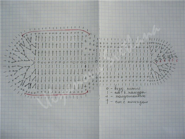 Схема вязания подошвы тапочка 11