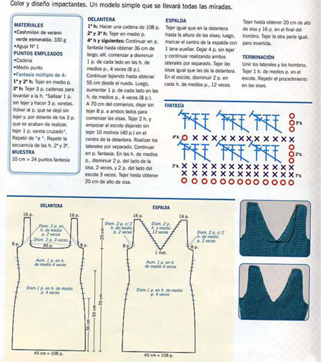 Схема вязания крючком и выкройка платья 