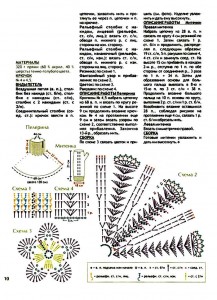 Схема вязания пелерины и митенок крючком