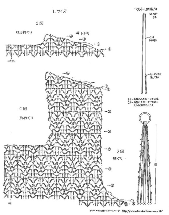 Схема вязания летней кофточки крючком 6